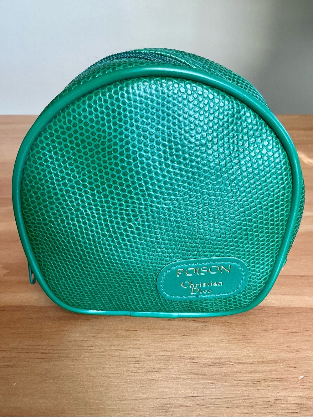 Christian Dior Poison Vintage Green Pebbled Cosmetic Case